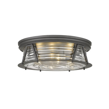 Z-Lite Cape Harbor 4 Light Flush Mount, Bronze & Clear 491F4-BRZ